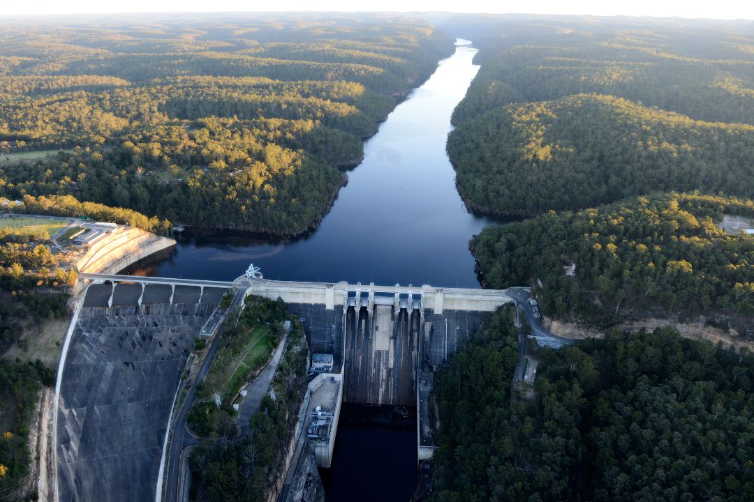 Warragamba Dam wall and lake