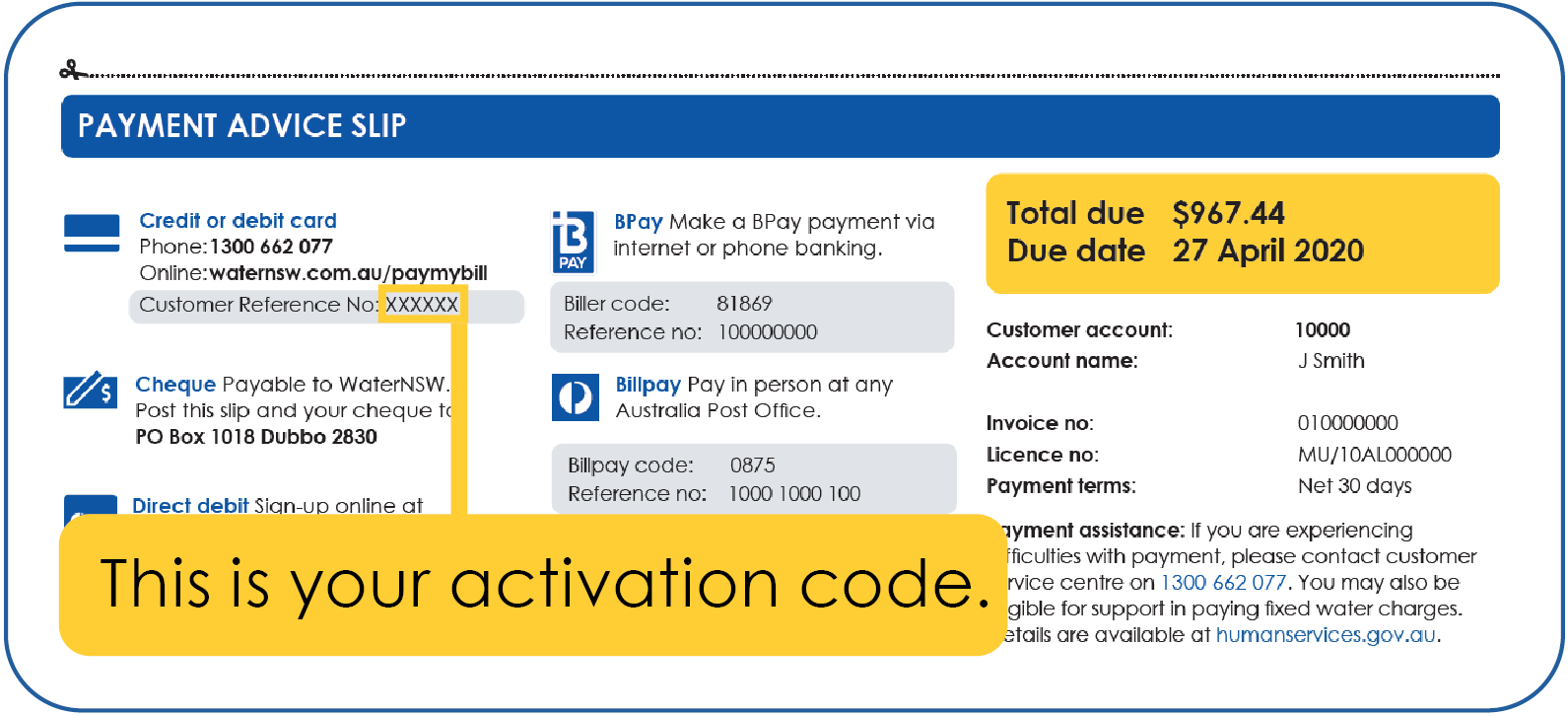 Activation code